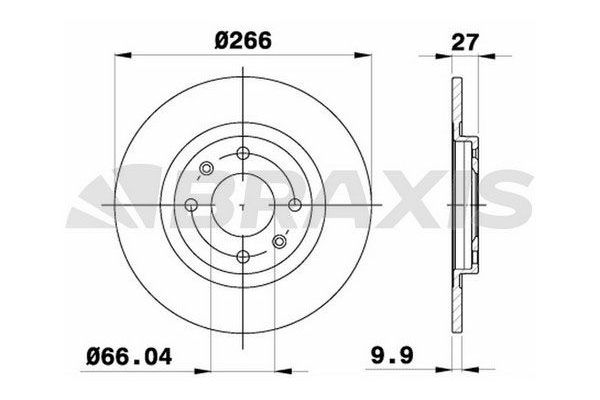 Fren Disk Ayna Ön Sağ ve Sol Peugeot 305 (11.1977->)  BRAXIS AE0390