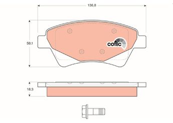 Fren Disk Balata Ön TRW GDB1597  410601241R