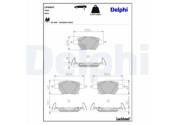 Fren Disk Balata Arka DELPHI LP4047  1394417500 EKEB3502113S 1677018900 EKEB3502001