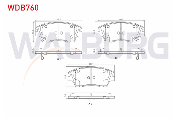 Fren Disk Balata Ön Hyundai Elantra (AD)(2016->)  WALBURG WDB760