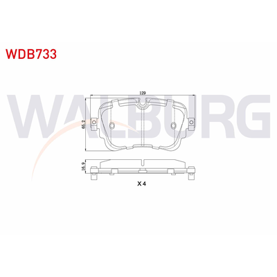 Fren Disk Balata Arka Audi A8 (4N2/4N8)(10.2017->)  WALBURG WDB733