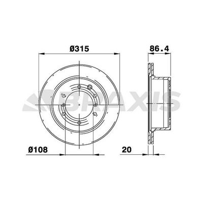 Fren Disk Ayna Arka Sağ ve Sol Hyundai Terracan (HP)(2001->)  BRAXIS AD1037