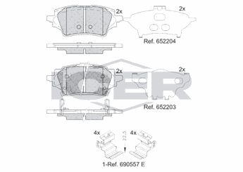 Fren Disk Balata Arka KALE BALATA 26153 158 05 MSH KD11  446602400 446602401 4466F4010 1M002628Z 1M00-26-28Z 1M012628Z 1M01-26-28Z T044660240 T0446-60240 04466-02400 04466-02401 04466-F4010 4466K0000 04466-K0000 4466K0001 04466-K0001