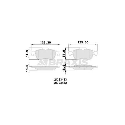 Fren Disk Balata Arka Renault Vel Satis (BJ0)(02.2002->)  BRAXIS AA0068