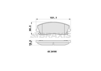 Fren Disk Balata Ön BRAXIS AB0416  5142555AA 5142 555AA 51425555AA