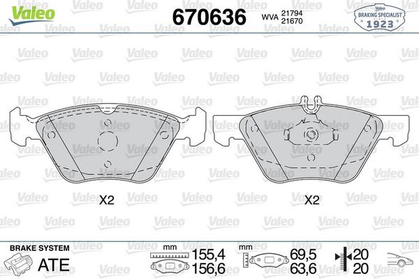 Fren Disk Balata Ön Chrysler Crossfire Cabrio (2004->)  VALEO 670636