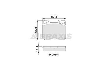 Fren Disk Balata Ön BRAXIS AA0362  A0014209920 4205920 0004205920 4206020 0004206020 4209420 0004209420 4209520 0004209520 14200520 0014200520 14207520 0014207520 14209920 0014209920 25864542 0025864542 25864642 0025864642 A0004205920 A0004206020 A0004209420 A0004209520 A0014200520 A0014207520 A0025864542 A0025864642 281698151B