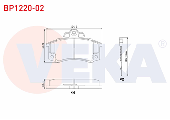 Fren Disk Balata Ön VEKA BP1220-02  
