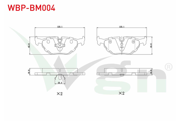 Fren Disk Balata Arka BMW 7 Serisi (E32)(1986->)  WGN WBP-BM004