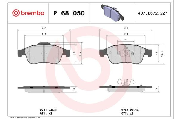 Fren Disk Balata Ön Nissan Townstar Kapalı kasa (01.2022->)  RENAULT ORJINAL 410A13730R