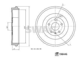 Kampana Arka Sağ veya Sol SWAG 33 11 3022  1EA609617E 2720177 VWR2KA1126AA 1EA 609 617 E 2 720 177 VWR2KA-1126-AA
