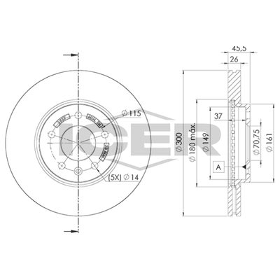 Fren Disk Ayna Ön Sağ ve Sol Opel Ampera (07.2011->)  MAHER 27923