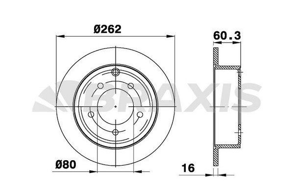 Fren Disk Ayna Arka Sağ ve Sol Dodge Caliber (PM)(2006->)  BRAXIS AE0561