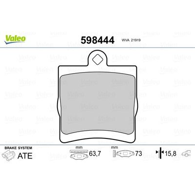 Fren Disk Balata Arka Mercedes C -Serisi Sedan (BM 202)(04.1993->)  VALEO 598444