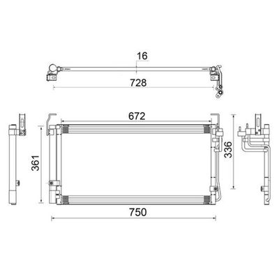 Klima Radyatörü  Hyundai Trajet (FO)(2000->)  MAHLE AC 265 000S