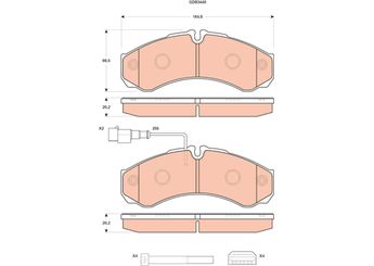 Fren Disk Balata Arka TRW GDB3440  D40609X60A D4060MB40A D4060-MB40A- D4060-9X60A 5001868609 50 01 868 609