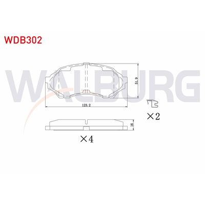 Fren Disk Balata Ön Mazda 323 F/S Sedan (BJ)(01.2001->)  WALBURG WDB302