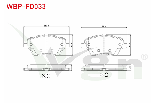 Fren Disk Balata Ön Ford Tourneo Courier (C4A)(2013->)  WGN WBP-FD033