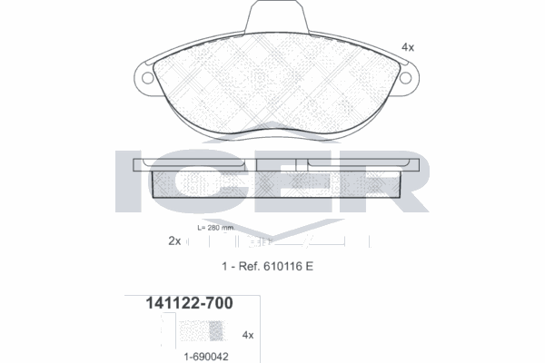 Fren Disk Balata Ön Peugeot 505 (05.1979->)  AYD 60299B