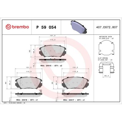 Fren Disk Balata Ön BREMBO P 59 054