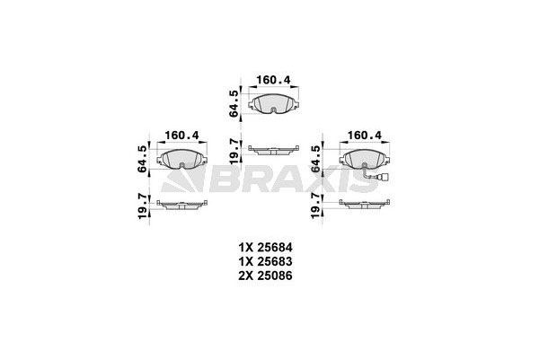 Fren Disk Balata Ön Cupra Leon Sportstourer (KL8/KU8)(09.2020->)  BRAXIS AB0313