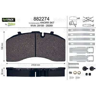 Fren Disk Balata Arka VALEO 882274