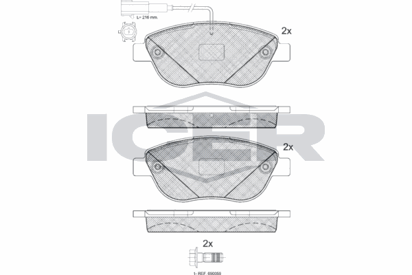 Fren Disk Balata Ön Abarth 500 (150)(2008->)  FIAT ORJINAL 71770106