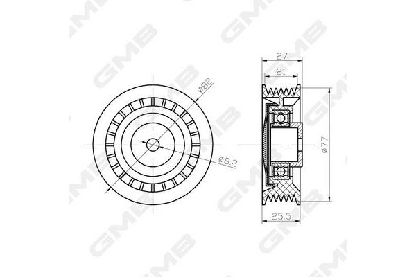 Vantilatör Kayış Gergi Rulmanı  Volkswagen T4 Transporter P.Van/Minibüs Syncro (08.1992->2003)  GMB GTC0670