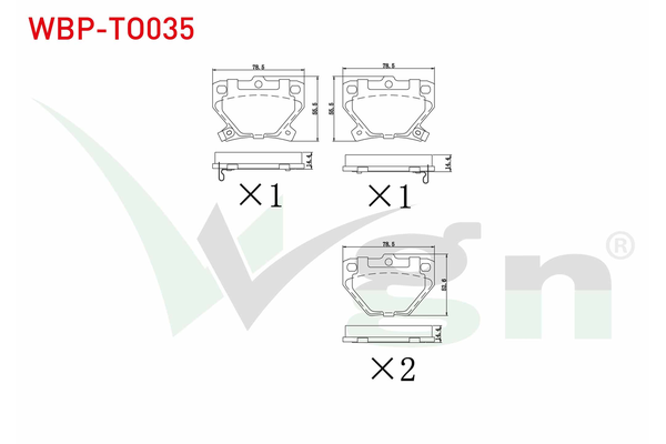 Fren Disk Balata Arka Toyota Yaris Verso (NCP2/NLP2)(1999->)  WGN WBP-TO035