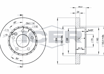 Fren Disk Ayna Ön Sağ ve Sol BRAXIS AE1165  569039 5 69 039 90223919 90271134