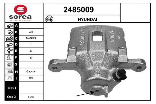 Fren Kaliper Arka Sol MANDO EX583004A350