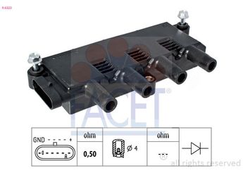 Ateşleme Bobini  FACET 9.6323  55200112 55208723 55200486 1535713 1671690 9S5112029AA 9S5112029AB 138727 138769 2508727 2508769 1 535 713 1 671 690 9S51-12029-AA 9S51-12029-AB