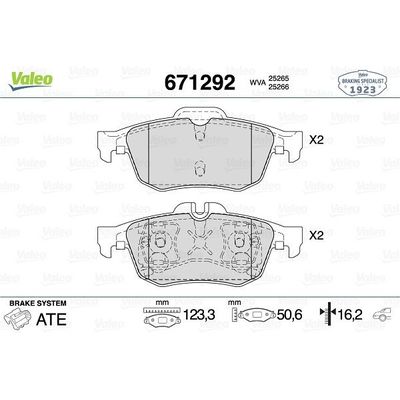 Fren Disk Balata Arka Renault Latitude (2010->)  VALEO 671292