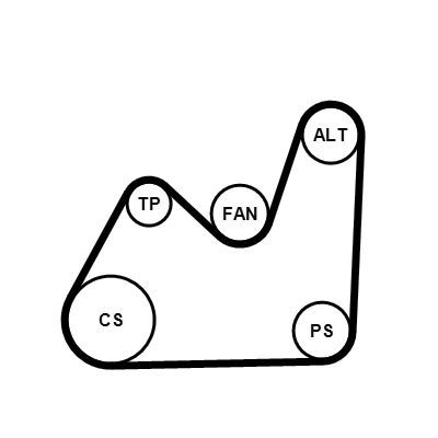 Vantilatör Kayış Seti  Skoda Superb (3U4)(04.2002->)  CONTINENTAL 5PK1432K1