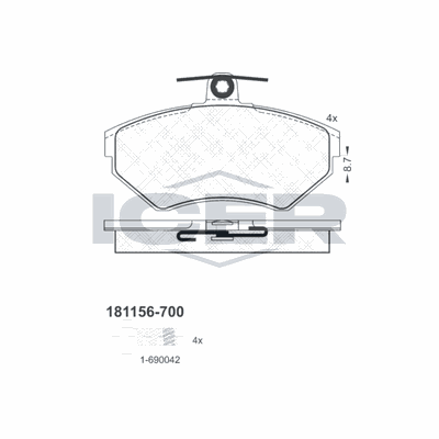 Fren Disk Balata Ön Volkswagen Passat (312)(04.1988->1993)  KALE BALATA 21945 162 14 ANS KD13