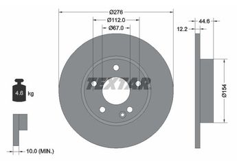 Fren Disk Ayna Ön Sağ ve Sol TEXTAR 92131803  A1694210012 1694210012