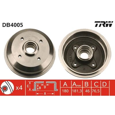 Kampana Arka Sağ veya Sol Ford Escort 3/5 Kapı (1986->)  TRW DB4005