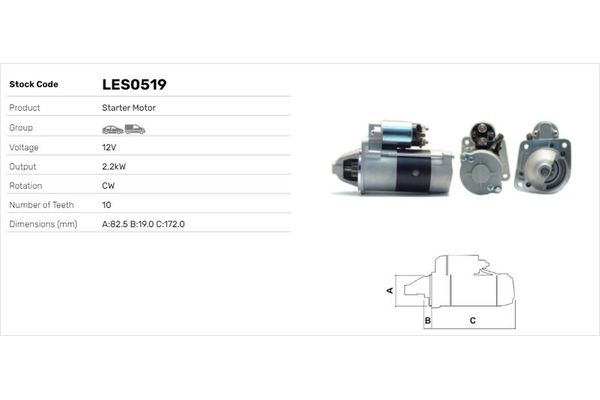 Marş Dinamosu  LUCAS ELEKTRIK LES0519