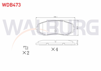 Fren Disk Balata Ön WALBURG WDB473  