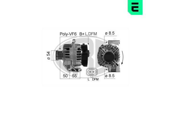 Alternatör  Opel Corsa D (2006->)  ERA 210687A