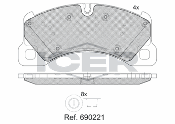 Fren Disk Balata Ön VALEO 671860  9J1698151 9J1698151J 9J1698151K 9J1698151M 971698151T 971698151E 971 698 151 E 971698151F 971 698 151 F 971 698 151 T 971698151AE 9J1698151D 9J1698151H