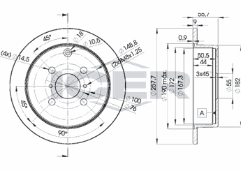Fren Disk Ayna Arka Sağ ve Sol VALEO 496072  4243102070 42431-02070 4243102071 42431-02071 42431YZZAD 42431-YZZAD