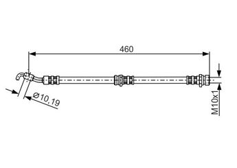 Fren Hortumu Ön Sağ veya Sol BOSCH 1 987 481 288  1987481288 0K30A43980
