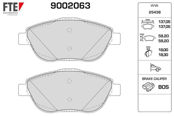 Fren Disk Balata Ön Citroen C4 Cactus (2014) / C4 Cactus Makyajlı (2018)  FTE 9002063