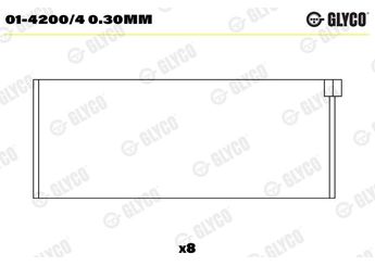 Kol Yatak (0.30)  GLYCO 01-4200/4 0.30mm  142004030mm 60682 0606.82 333413030 33341-3030 33341030