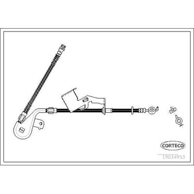 Fren Hortumu Ön Sol Citroen C6 (09.2005->)  CORTECO 19034953