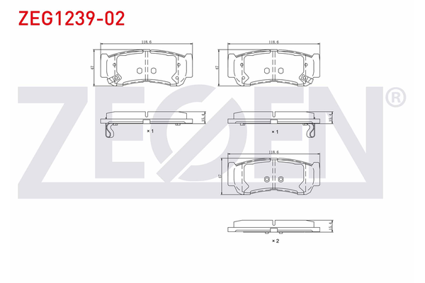 Fren Disk Balata Arka Hyundai Santa Fe (CM)(2006->)  ZEGEN ZEG1239-02