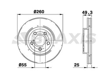 Fren Disk Ayna Ön Sağ ve Sol BRAXIS AE0331  4351205030 43512-05030