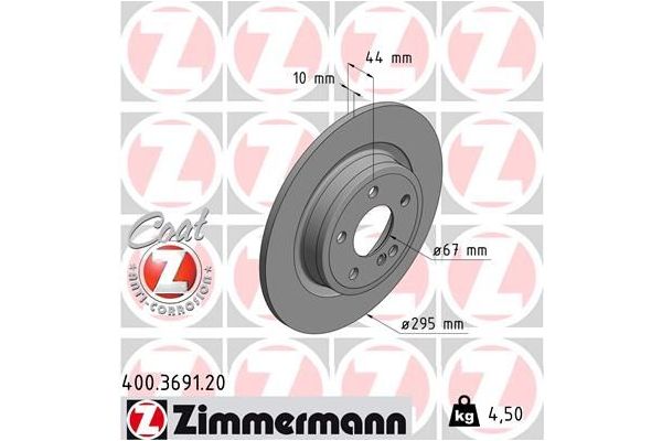 Fren Disk Ayna Arka Sağ ve Sol Mercedes CLA -Serisi (BM117)(03.2013->)  ZIMMERMANN 400.3691.20