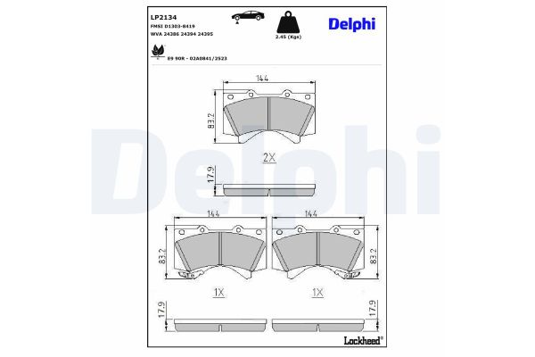Fren Disk Balata Ön Toyota Land Cruiser (J12)(2003->)  DELPHI LP2134